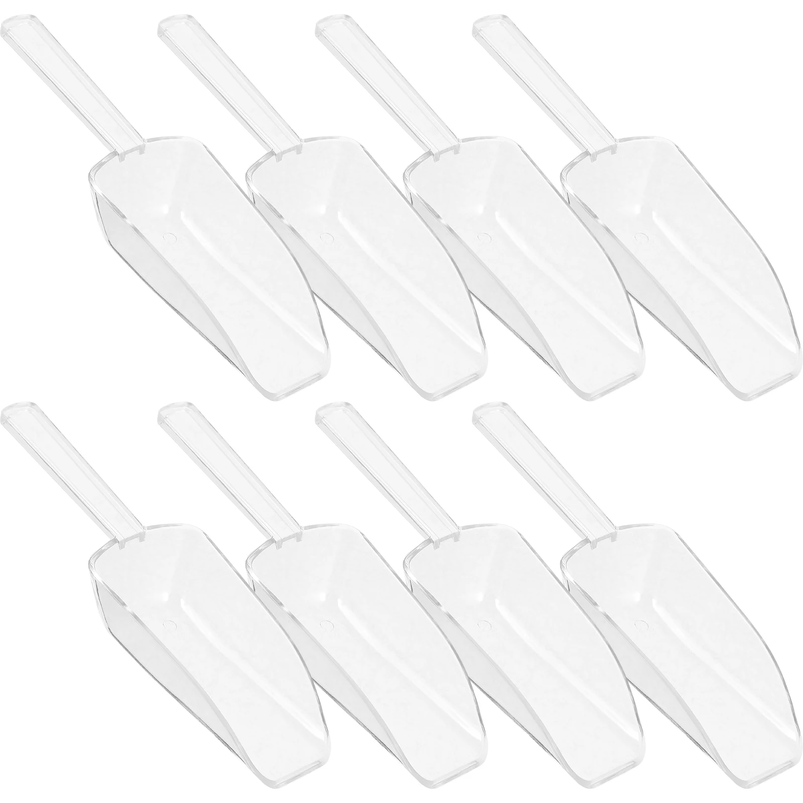 

8Pcs Food Clear Scoops Mini Acrylic Kitchen Supermarket Rice Flour Clear Scoops Bean Tool
