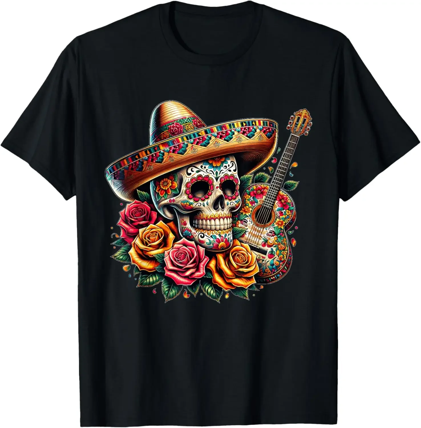 Cinco De Mayo Skull Sombrero Fiesta Mexican Skull Men Women T-Shirt