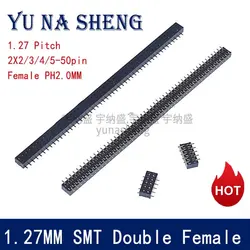 10pcs Low Profile 1.27mm Double Row Female Pin Header Plastic Height 2.0 Pinheader PCB Socket SMT 2*3/4/5/6/10/9/2/8/50P 1U PA6T