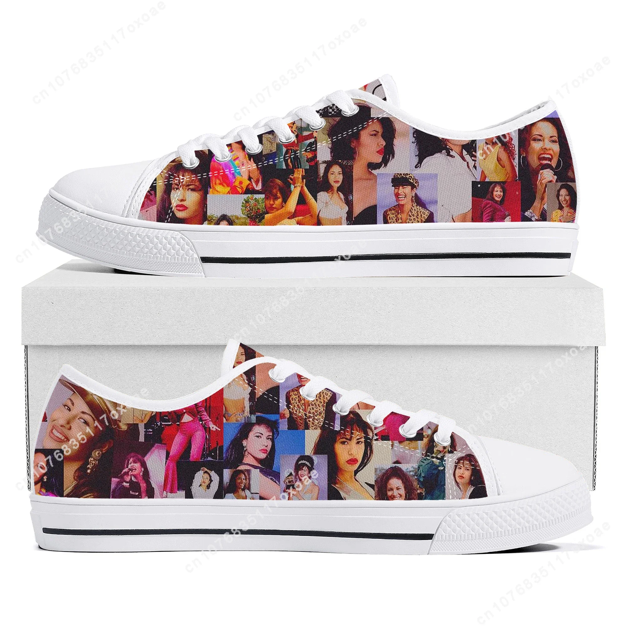 

Singer Selena Quintanilla Low Top Sneakers Mens Womens Teenager High Quality Canvas Sneaker couple Casual Shoes Customize Shoe