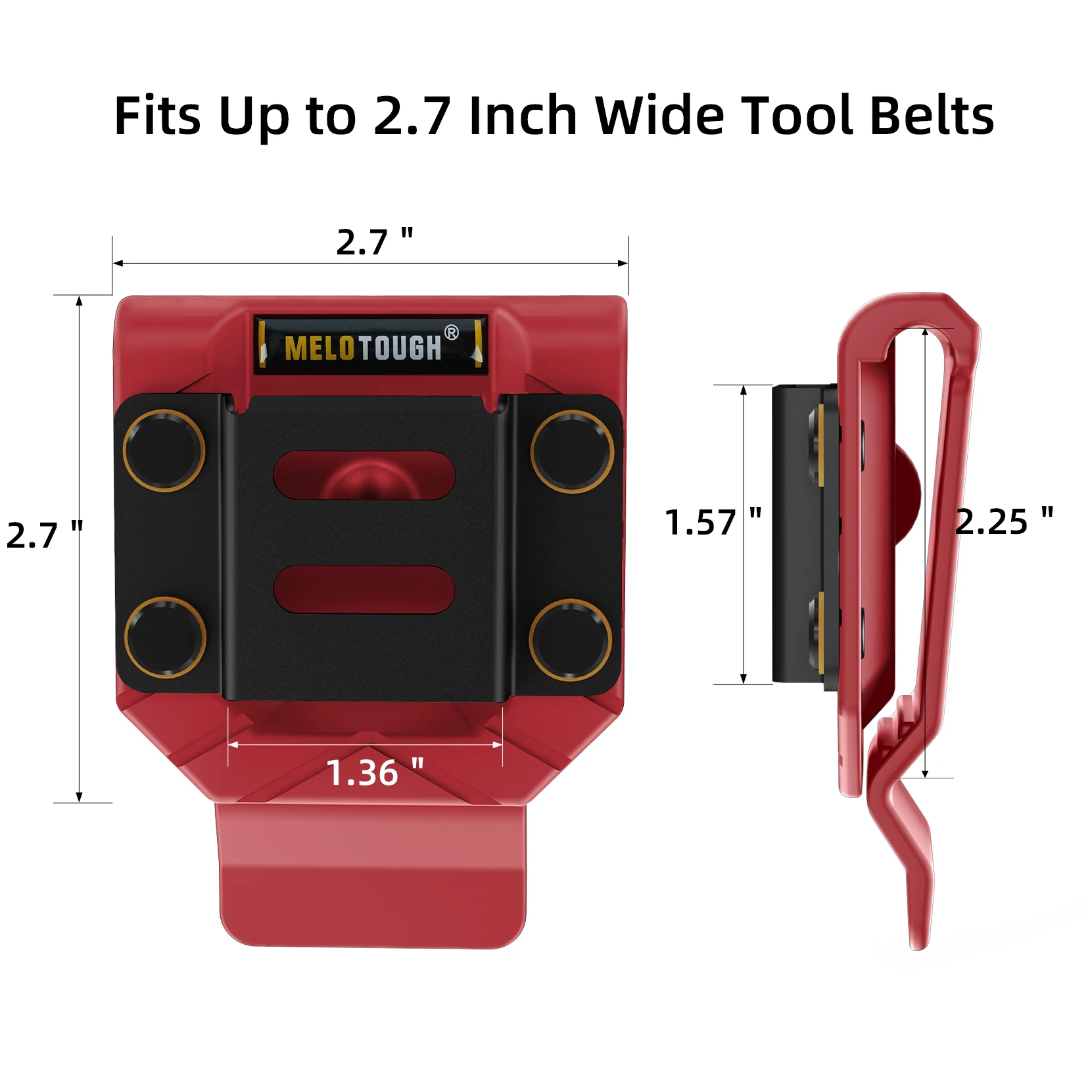 

MELOTOUGH Drill Belt Clip,Drill Holder for Tool Belt,Measuring Tape Holder for Impact Driver,Tape Measure （Yellow）