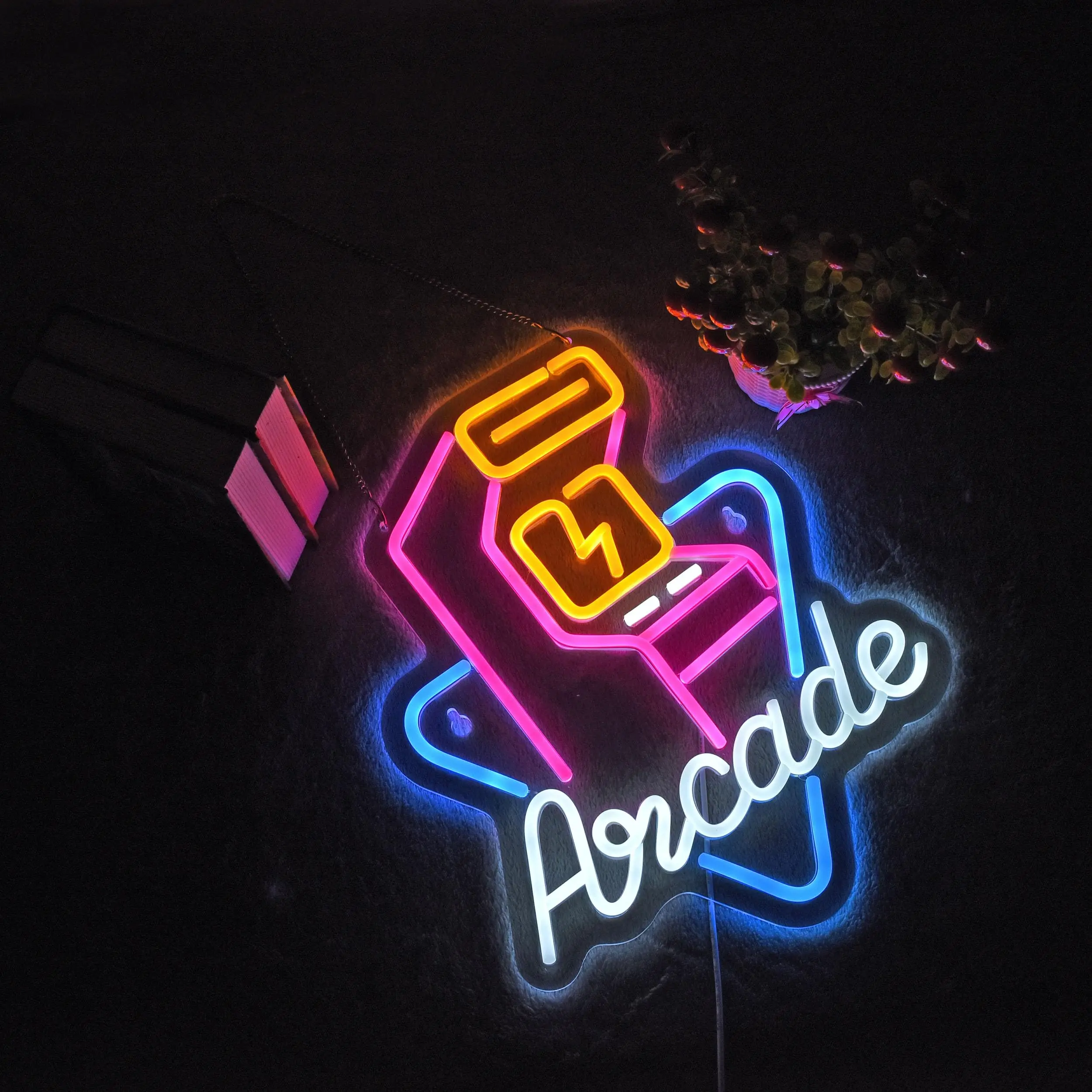 Arcade Neon Sign Personalized Game LED Neon Light Sign Dimmable for Bedroom Game Room Home Internet Cafe Wall Decoration Gifts