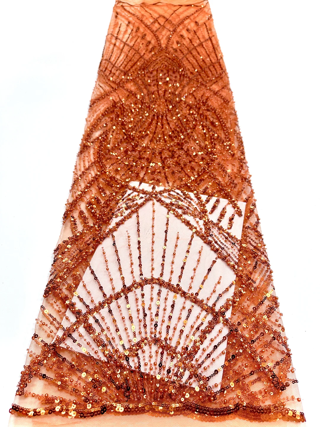 2026 Luxurious Nigerian African Beaded Lace Fabric High Quality Sequins Embroidery African French Lace Fabric For Sewing Dress