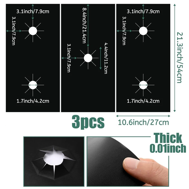 3 pçs/set Protetores Tampa de Fogão A Gás Forno Forro Topper Cropable 5 Furos Anti-Óleo Fogão A Gás Fogão Queimador Fogão de Proteção Mat