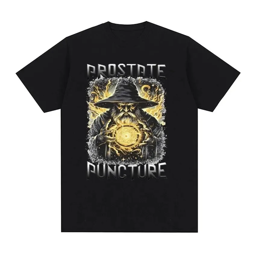 Prostate Puncture Wizard Meme Tee Shirt Testicular Torsion Funny T Shirt Men's Clothing Fashion Gothic T-shirts Male Streetwear