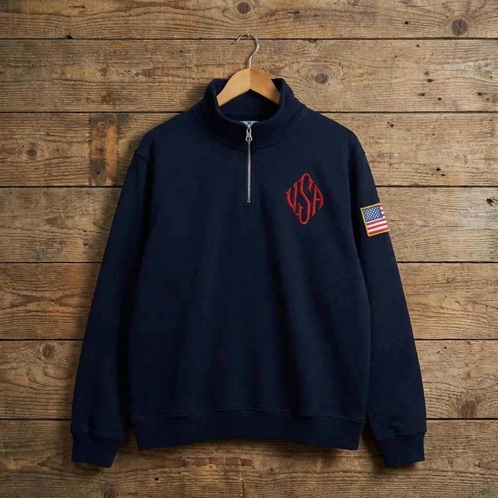 Y2k Retro Loose Jacket Exquisite USA Embroidered Short Zipper Casual Hoodies Unisex Cotton Fashionable Streetwear Mens Clothing