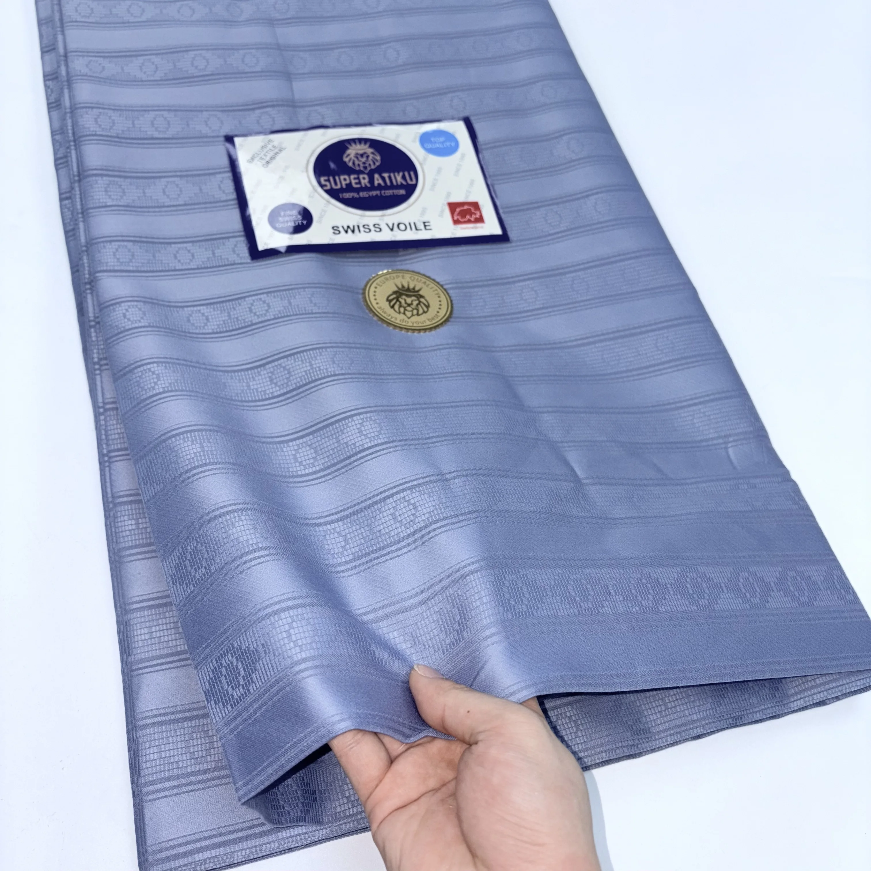 Hot Sale Atiku Fabric For Men Egypt Cotton 2026 Swiss Voile Lace Nigerian Lace Fabric High Quality 5 Yards Materials Clothes