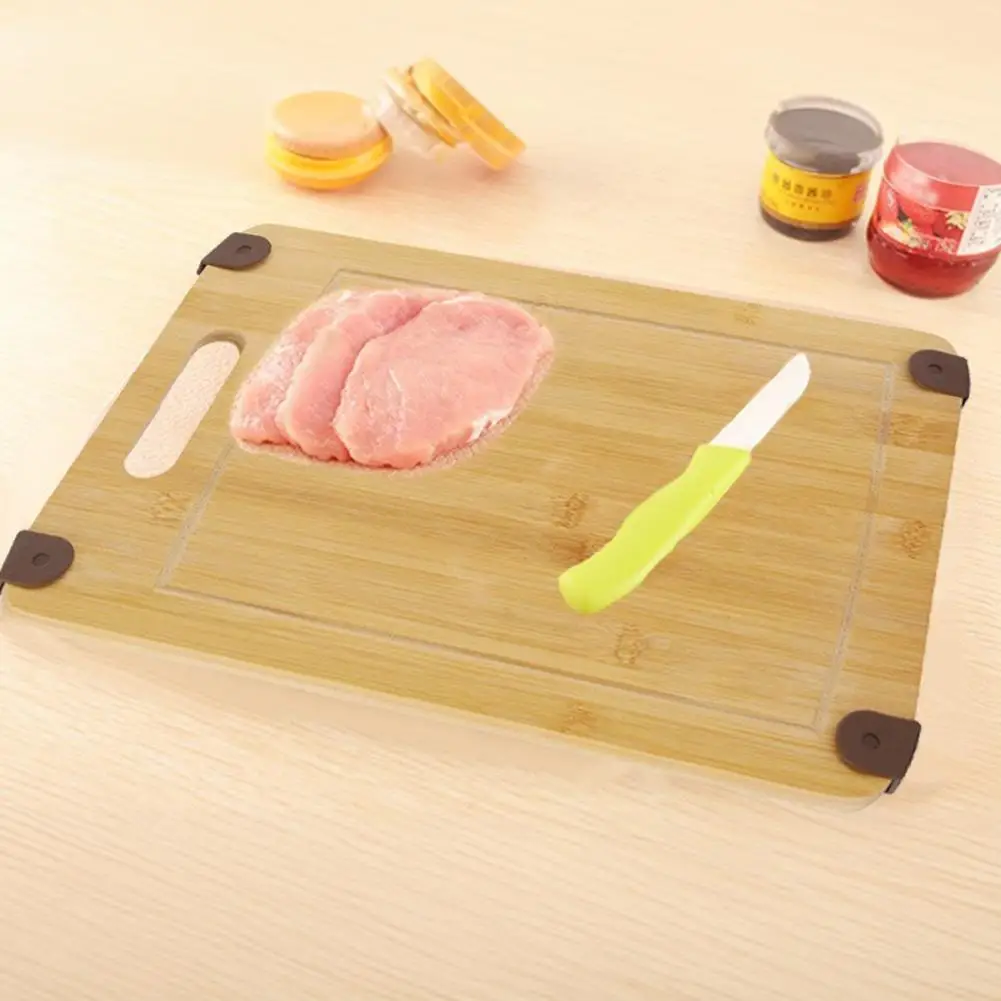 Thick Bamboo Cutting Board Bamboo Cutting Board Set Non-slip Square Chopping Boards for Meat Fruit Durable Dishwasher for Home