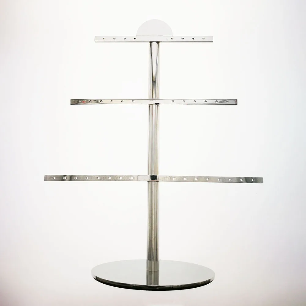 

Stainless Steel 3 Tier Display Stand for Earrings Durable Jewelry Organizer Mirror Finish Rack Logo - Last a Life Time