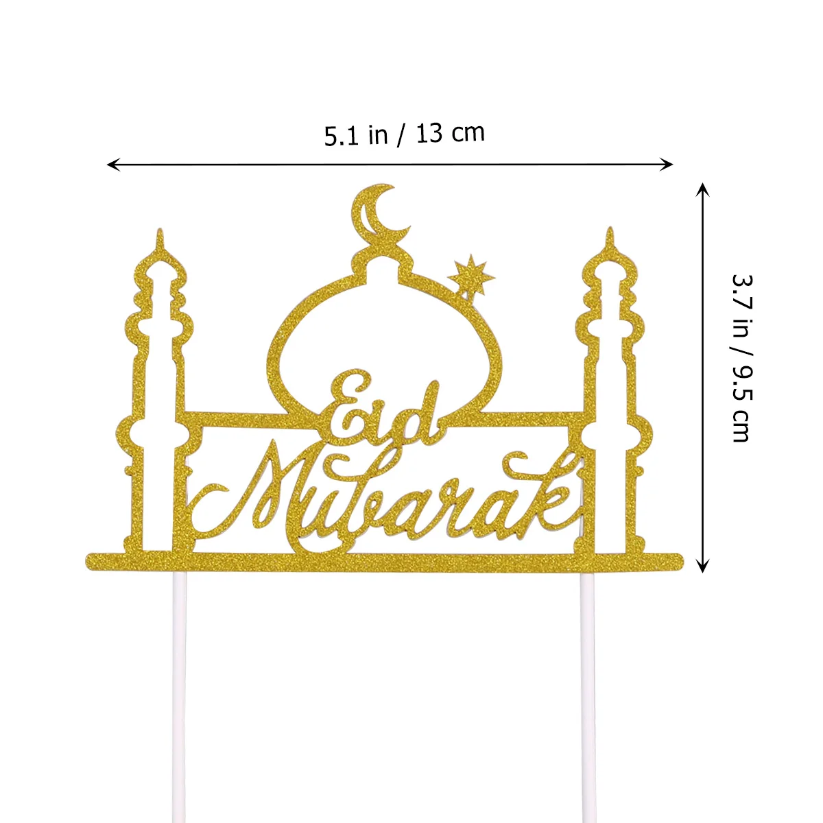 

Elegant Cake Stick Eid Mubarak Decor Topper Celebratory Cake Decoration Cupcake Pick High Quality Durability Body Harmless
