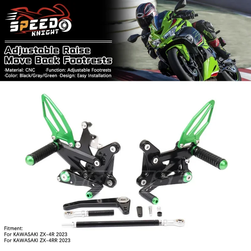 

For KAWASAKI NINJA ZX-4R ZX-4RR ZX4R ZX4RR ZX25R Motorcycle Adjustable Raise Move Back Footrests Rearset Rear Footpeg Foot Rests