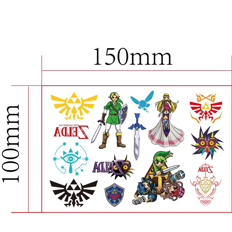 Game The Legend Baby Zelda Cartoon Tattoo Stickers Children Stitch Water Transfer Disposable Tattoo Stickers Toys Kawaii Gift