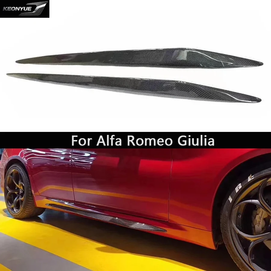 For Alfa Romeo Giulia Carbon Fiber Side Skirt Splitters Cupwings Winglets Canards Apron Bumper Cover Car Accessories Body Kit