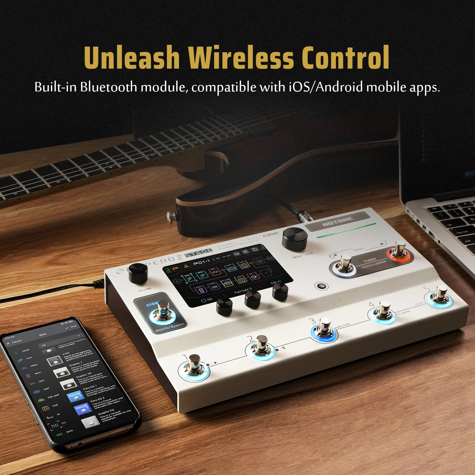HOTONE Ampero II Stage Touch Screen Chitarra Basso Amp Modellazione Armadi IR Simulazione Pedale multieffetto Catene a doppio effetto Regali
