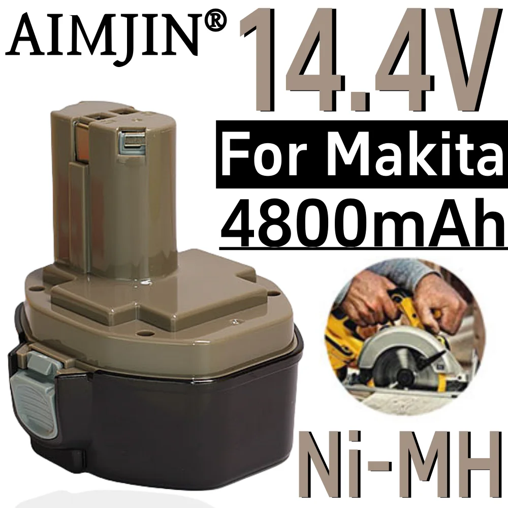 

100% New 14.4V Ni-MH Rechargeable Battery 4800mAh For Makita PA14 1420 1422 1433 1434 1435 1435F Cordless Power Tools Battery