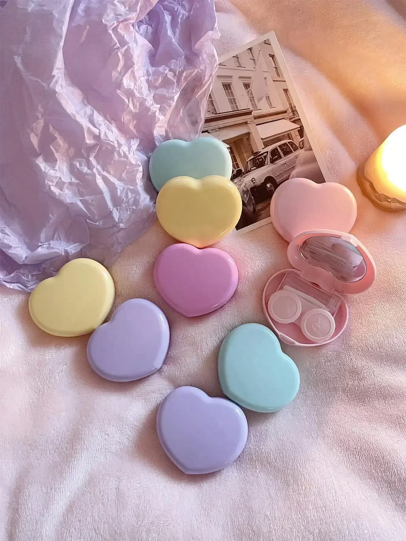 Cute Heart Contact Lens Case for Girls