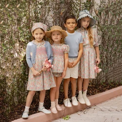 AP Chelsea Bloom Collection  SS26 Floral Smocking Dress Baby Girls Overalls Set Brothers Sisters Family Matching Embroidery Knit