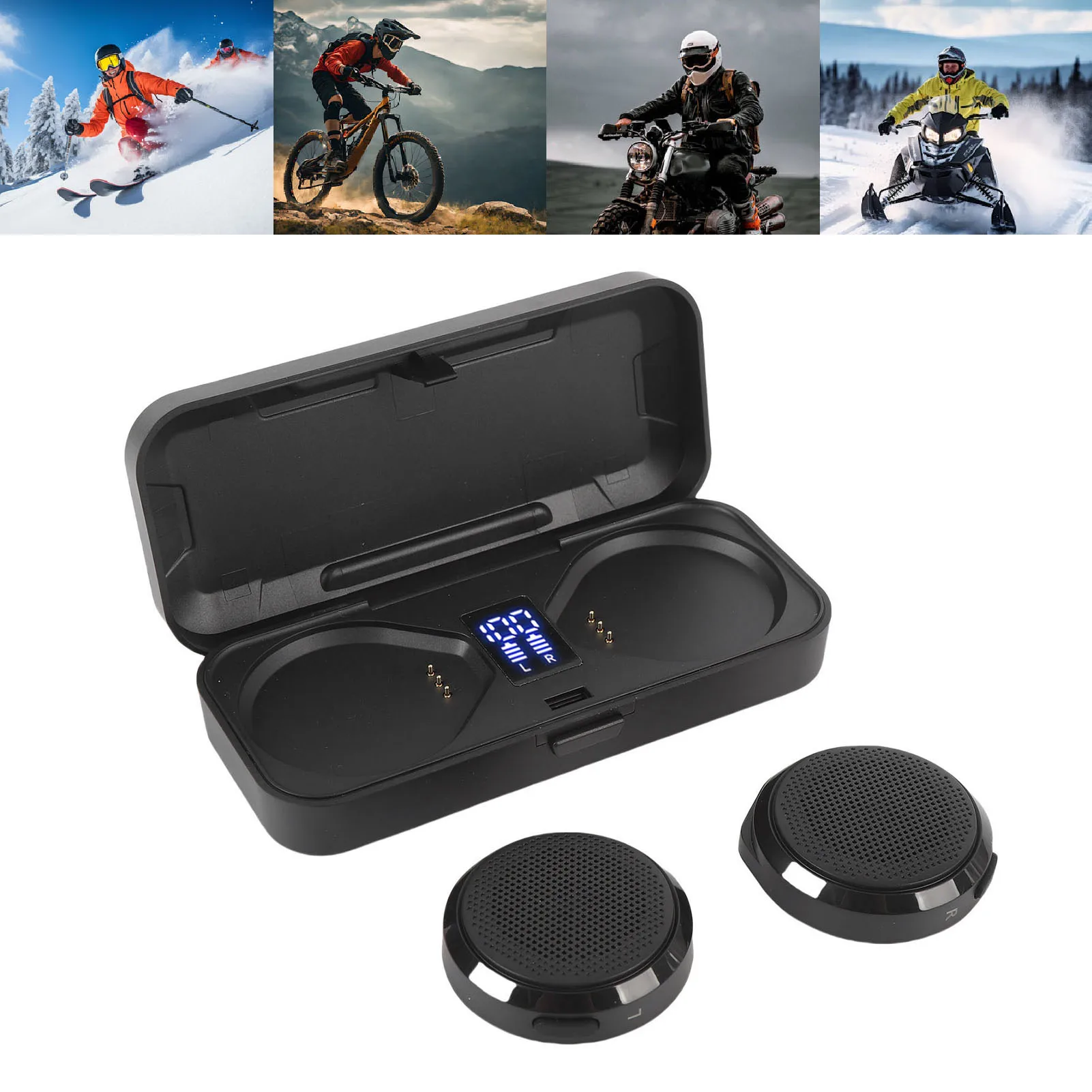 Wireless Helmet Speaker  50 Hours Battery Life Motorcycle Helmet Bluetooth Headset for Outdoor Sports Skiing Climbing