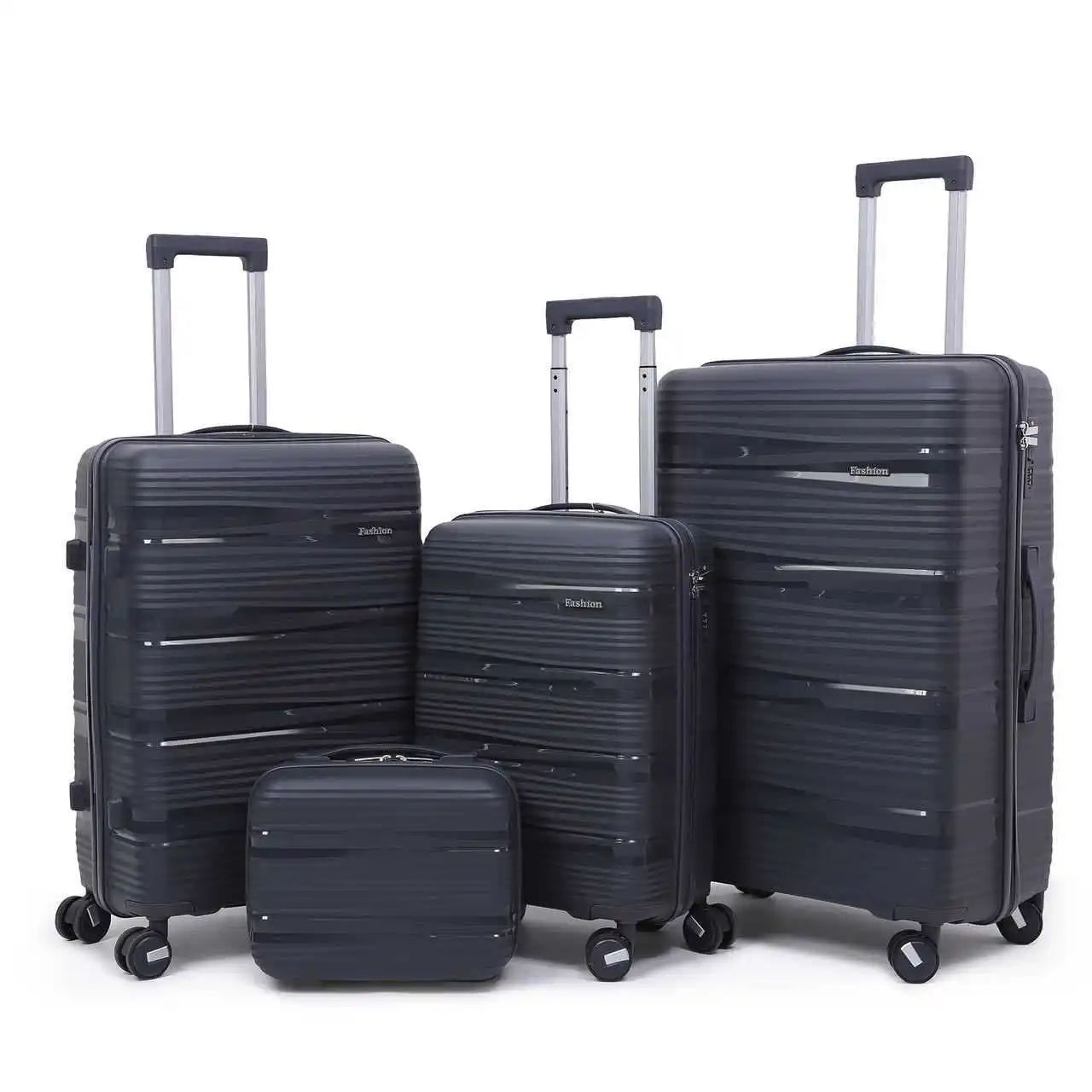 4 Piece Lightweight Hand Carry on Suitcase Set Minimalist Luxury Cabin Bags Unisex Casual Pure Color Rolling Wheels