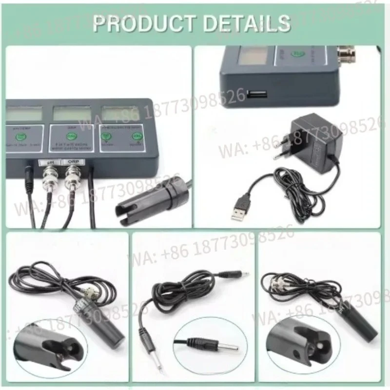 8-in-1 salinity and acidity meter with data logger function, used for landscaping and hydroponic plants