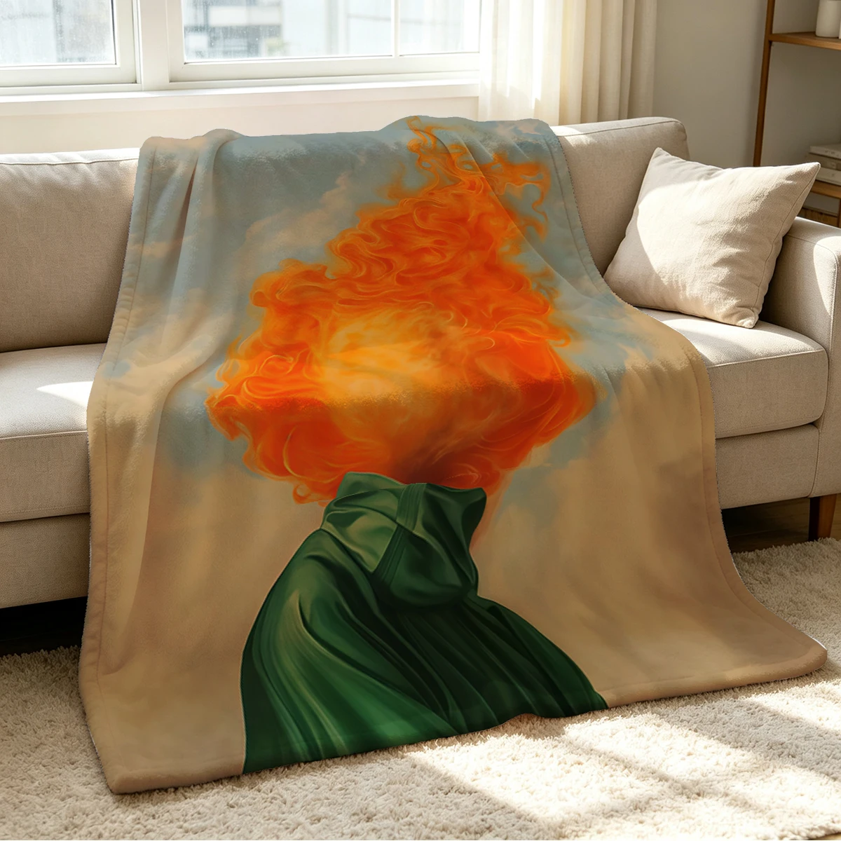 Fire Soul Blanket Soft Cozy Throw for Sofa Bed Festive Holiday Decor Gift for Kids and Adults,Lightweight and Warm