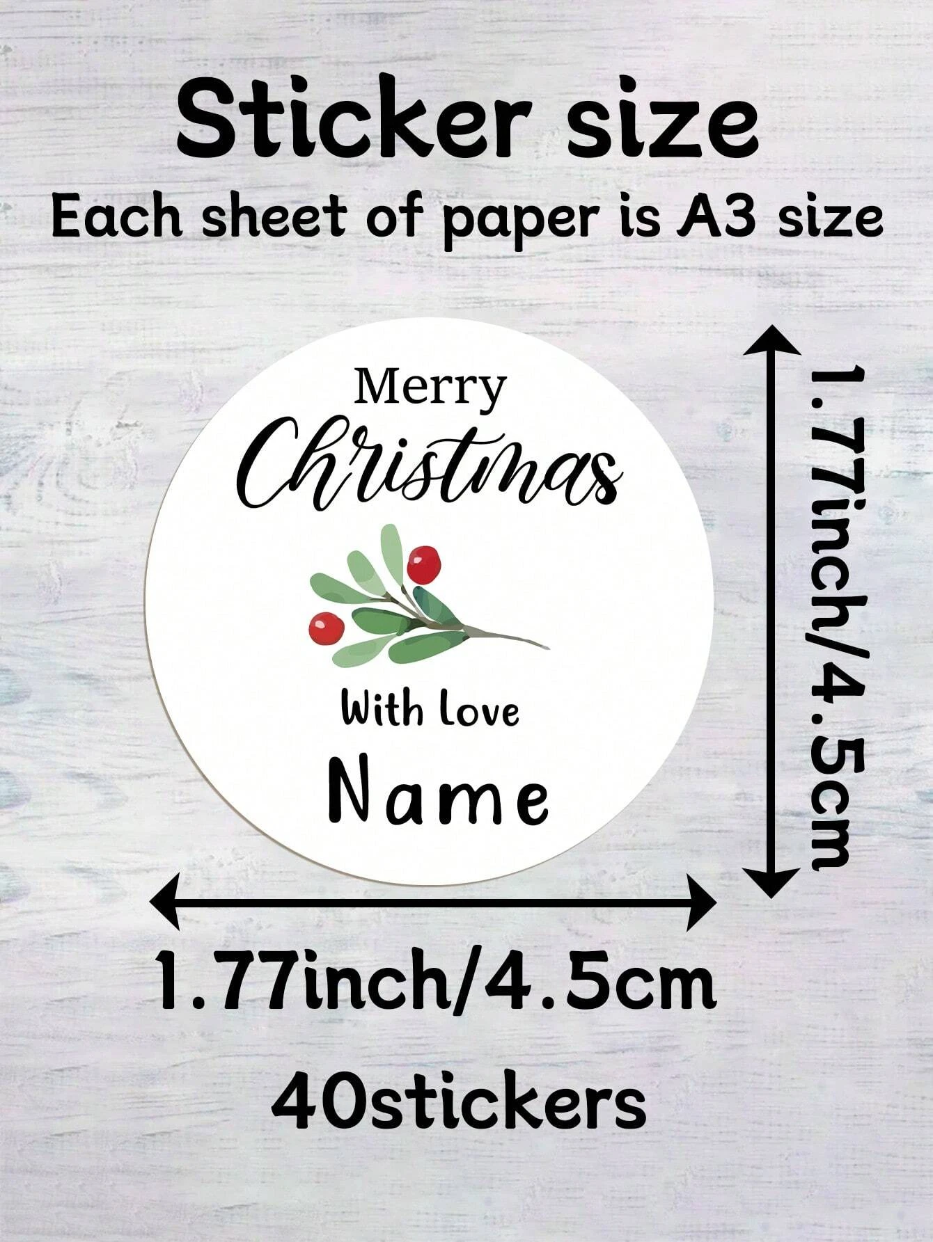 40-320PCs 4.5CM Personalized Christmas Stickers,Custom Holiday Stickers,Customized Christmas Stickers For Crafts,For Gifts Bags