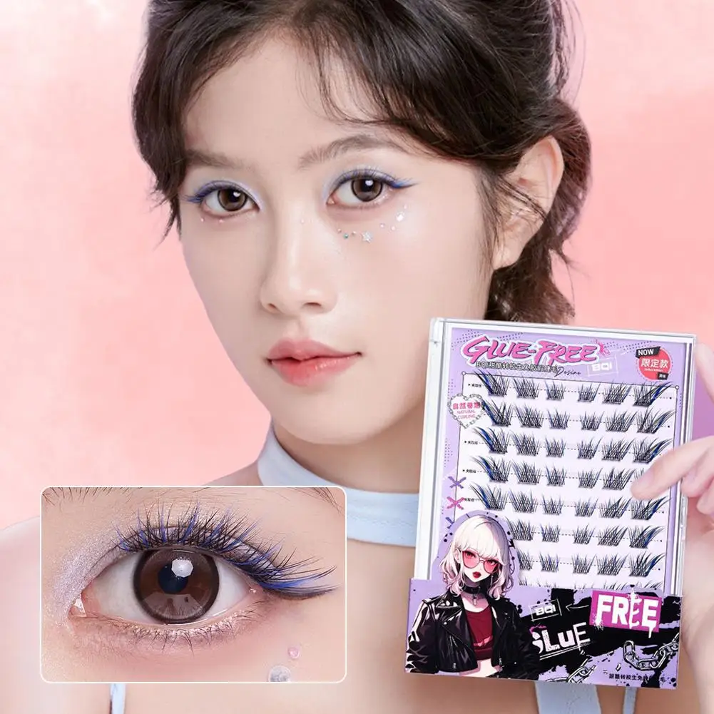 接着剤不要のつけまつげ自己粘着カラフルな大きなスタイル甘いまつげコスプレメイクアップ音楽キャパシティフェスティバルクールコ N0Y2
