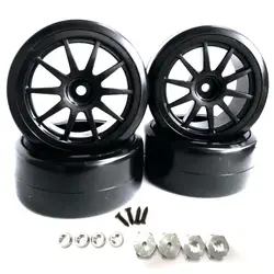 Plastikowe trwałe felgi do 1/10 WPL D12 RC Car Part RC Car Akcesoria Części zamienne RC Upgrade Part Black