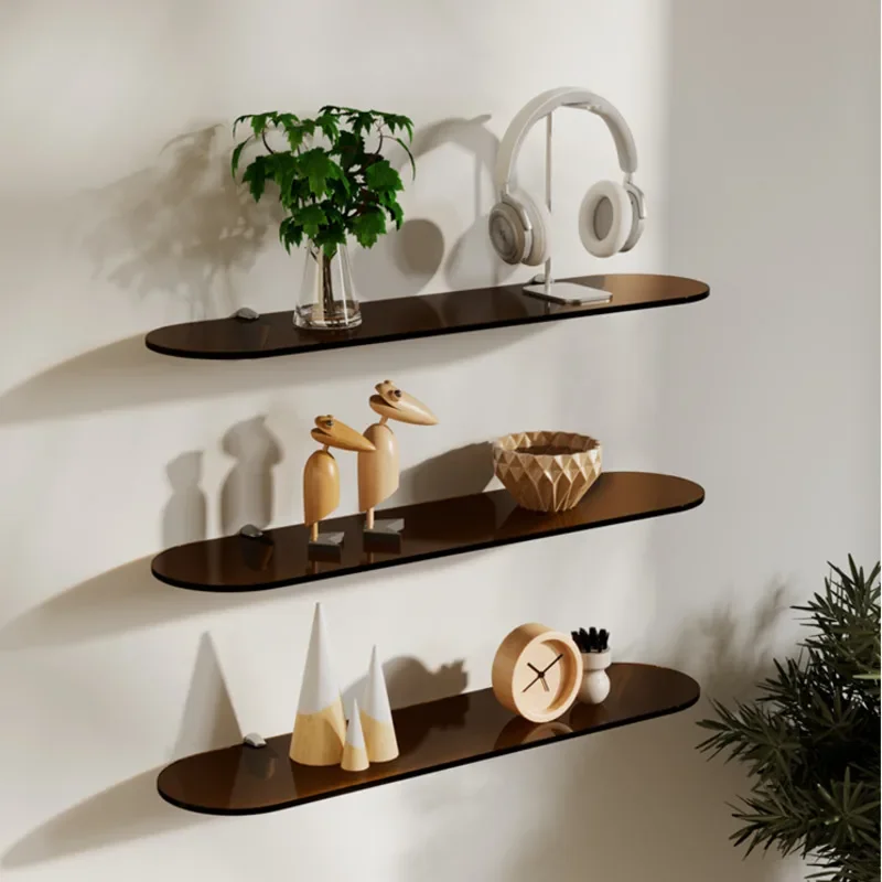 Acrylic Word Partition Decorative Wall Storage Shelves Stylish Living Room Background Wall Art Magazine Book Display Organizer - view 3