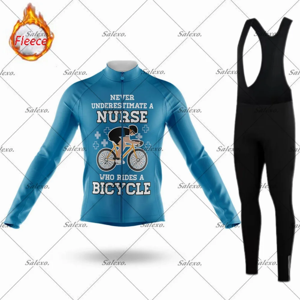 

2026 зимний флисовый комплект с длинными брюками, одежда для велоспорта, мужской трикотаж, спортивная одежда на открытом воздухе, MTB велосипедная форма, термовелосипедный трикотаж