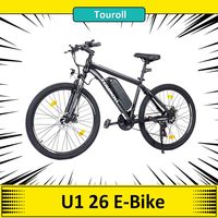 Touroll U1 26 MTB Electric Bike with 250W Motor, 13Ah Removable Li-ion Battery, 65KM Range, CST Off-Road Tires, 12/18/25 km/h