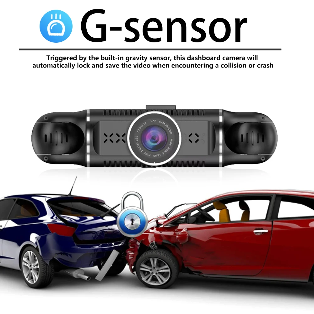 3 pollici WIFI Dash Cam 4 canali su schermo anteriore posteriore sinistro destro 4 lenti 1080P Car DVR videoregistratore visione notturna