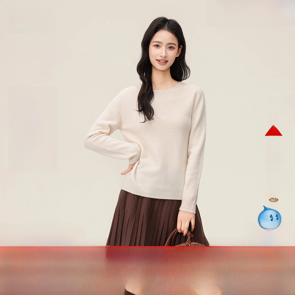 

Snow Flng Women's ort round Ne Wool Blend Cotton Base irt Soft Comfortable Simple Color Knitted Top