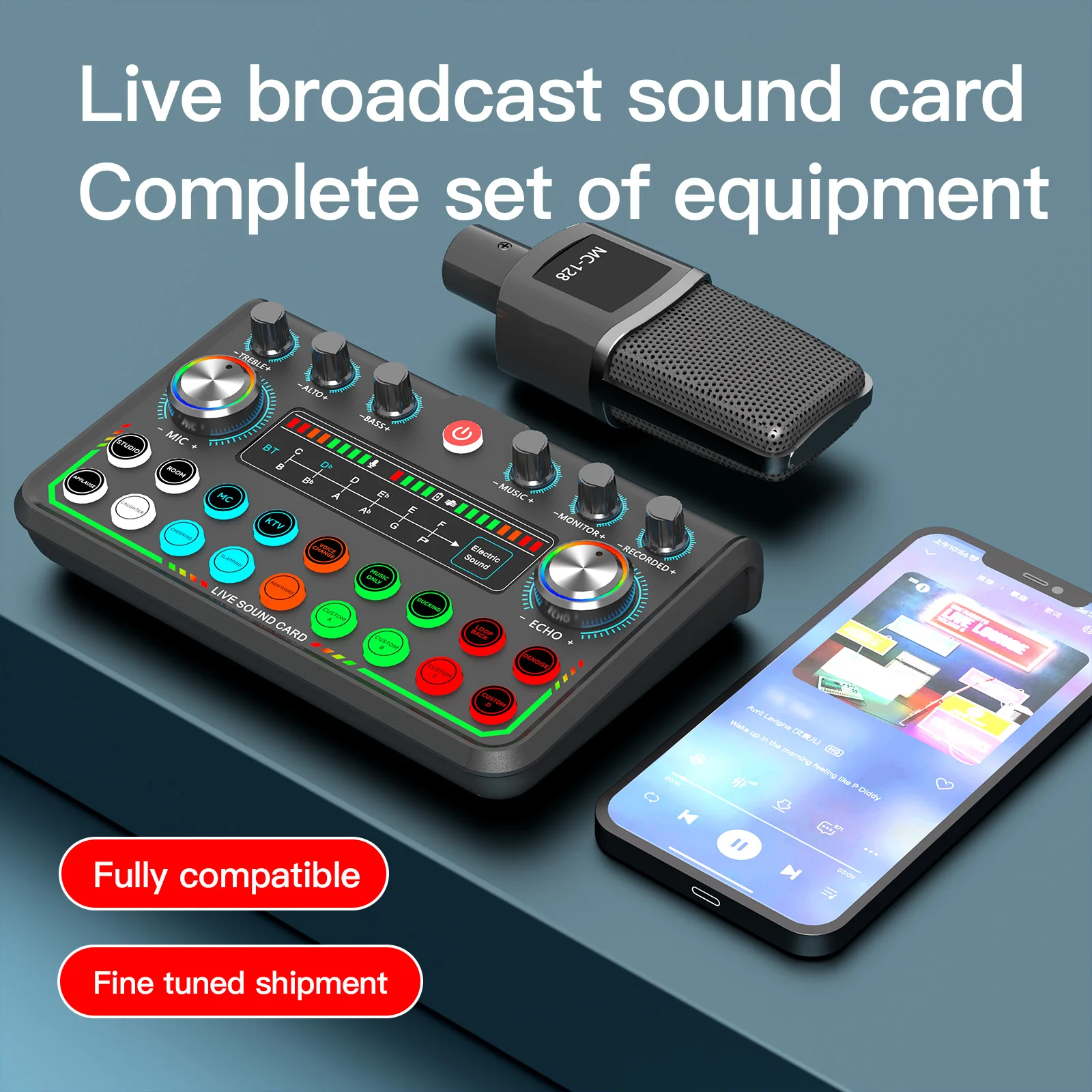 BB P99 Live Streaming Sound Card Voice Changer Audio Mixer dj Mixer Game Voice Podcast  Podcast Accessories dj Controller OTG