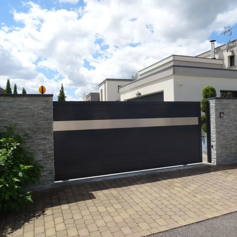 &*Modern Intelligent Sliding Retractable Door Aluminum Alloy Entrance Cantilever Gate Automatic for Villa or Hotel Use*&