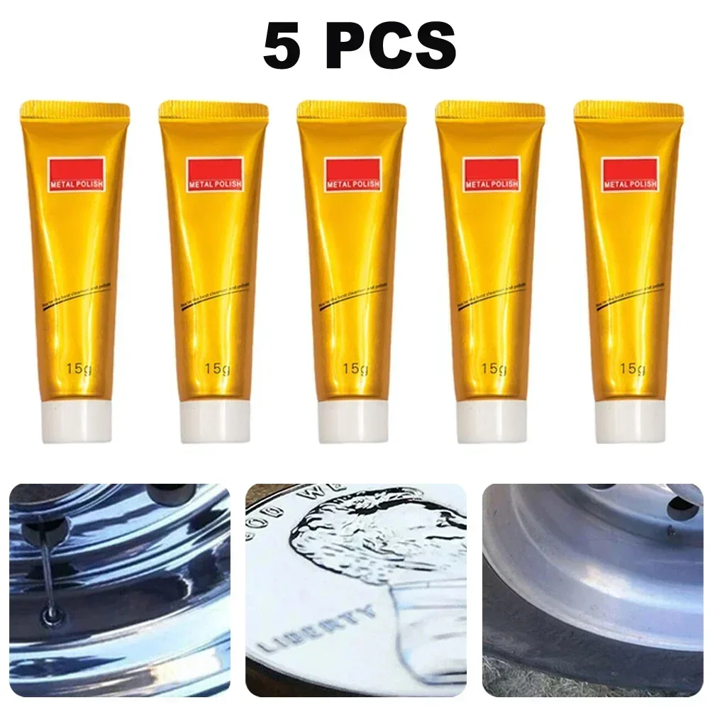 5Pcs 15G ครีมเช็ดมีดเครื่องขัดกระจกสแตนเลสนาฬิกาเซรามิควางขัด Rust Remover