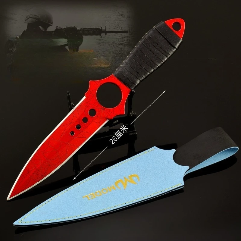 26cm/10.24in GO Skeleton Toy Knife Crimson Net Metal Craft Ornament Model Game Periphery Collection Desktop Display Gift for Boy