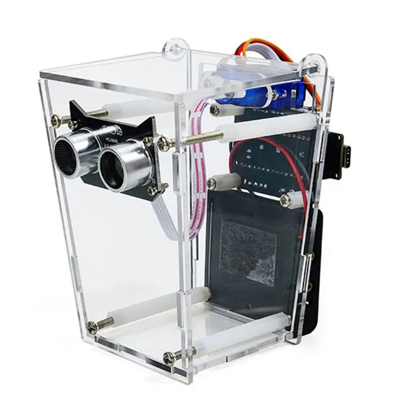 FFYY-Electronic Smart Trash Can DIY Kit HXFB Nano Board Graphical Programming Ultrasonic Automatic Sensing