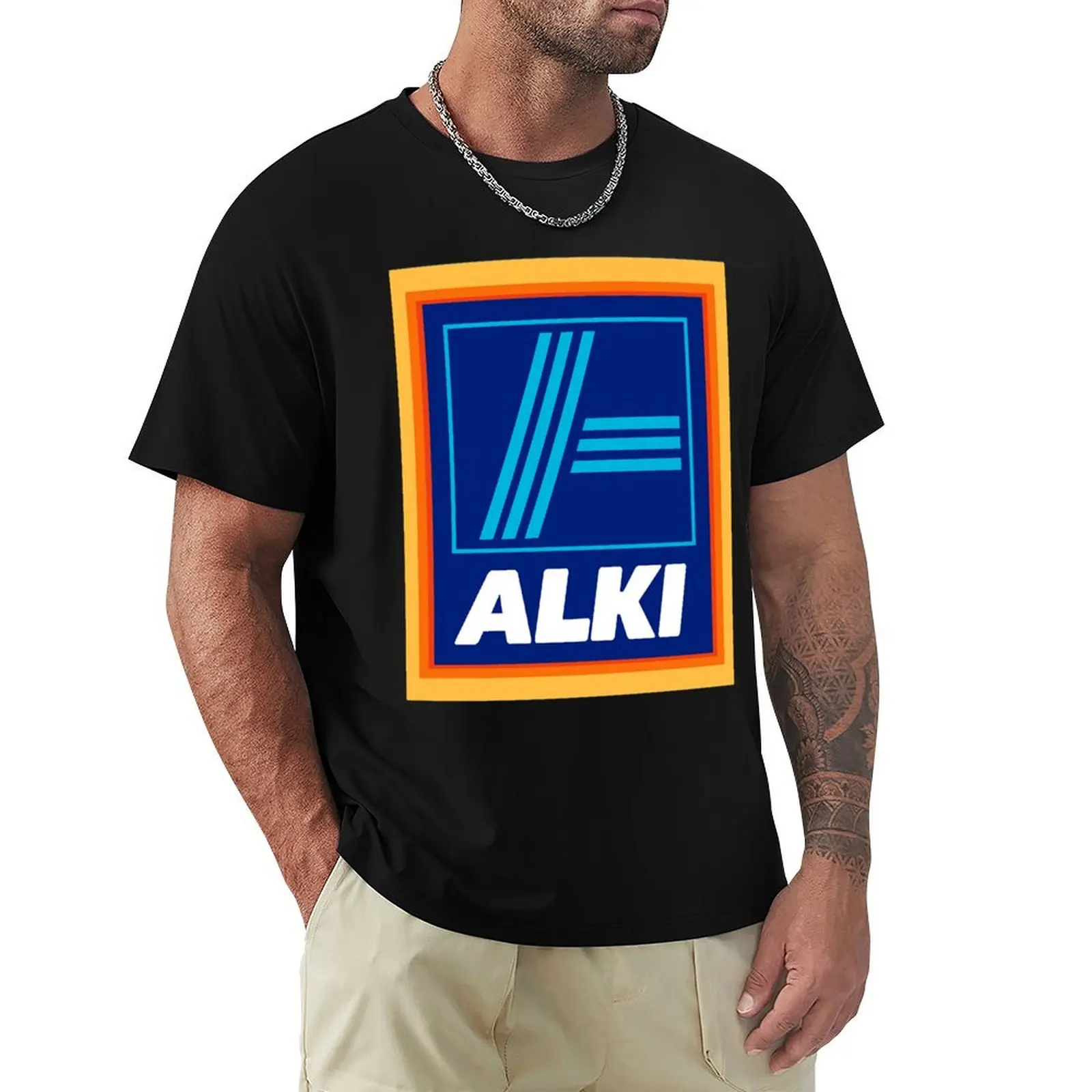 

Alki T-Shirt man clothes baggy shirts blue lock tshirts for men