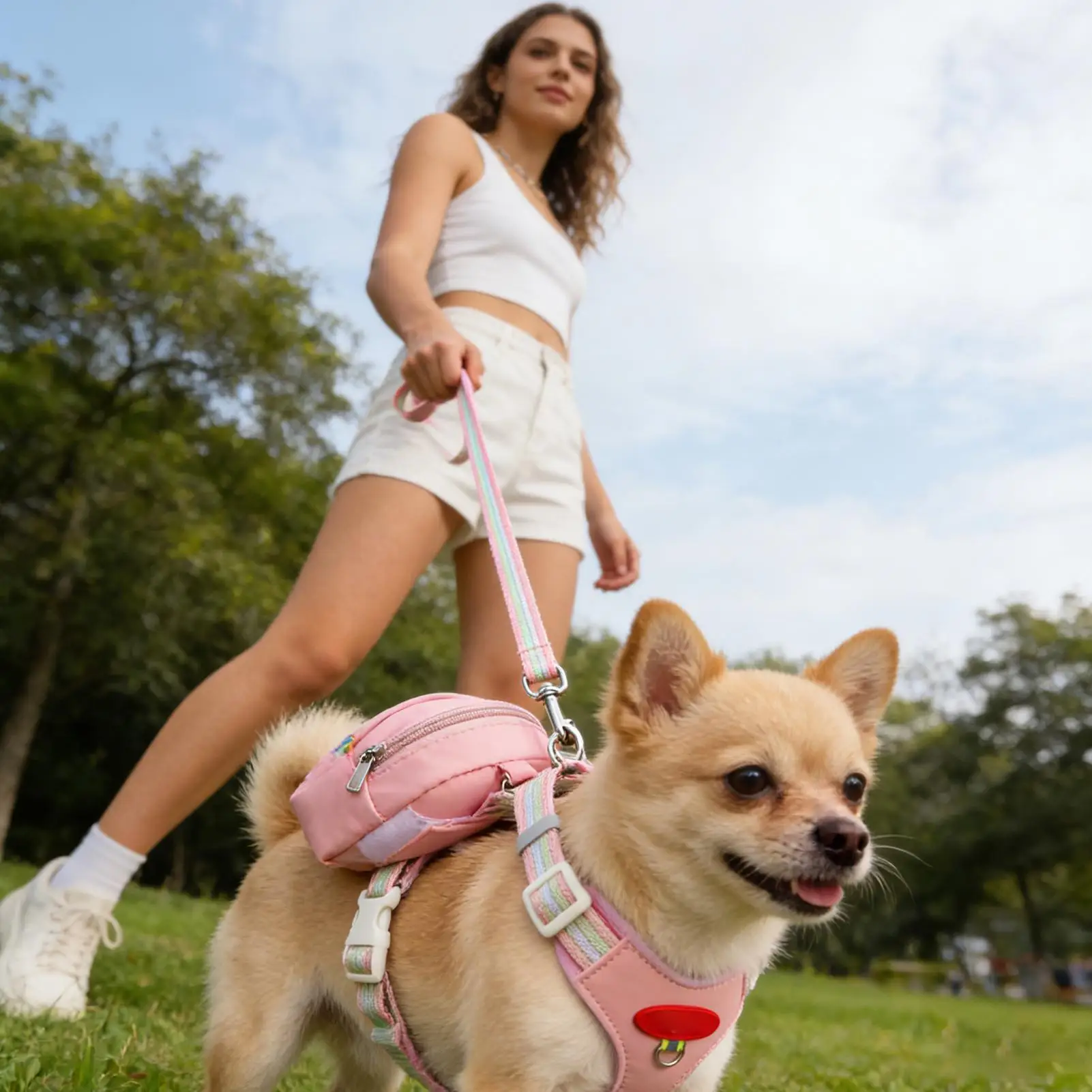 

Шлейка-жилетка для собак с ручкой против натяжения, аксессуар для питомцев, комплект шлейки-жилетки без натяжения и поводка для маленьких, средних и крупных щенков