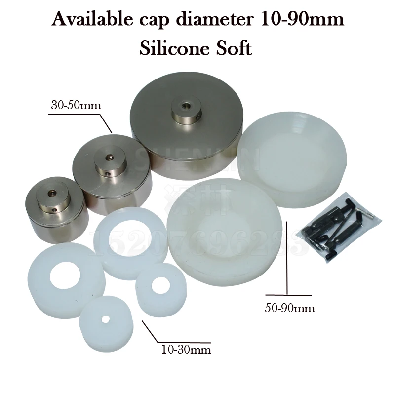 10-90mm Capping Machine Chuck set Bottle capper Head Soft silicone insert electric Hand held screw capping Mould SHENLIN