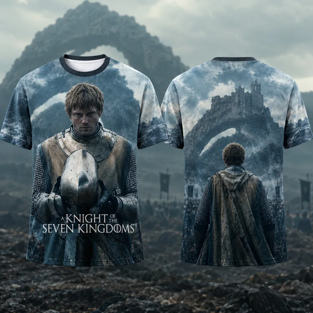 A Knight of The Seven Kingdoms Inspired T Shirt for Men Medieval Tournament Knight Graphic Short Sleeve Tee Summer Casual Tops