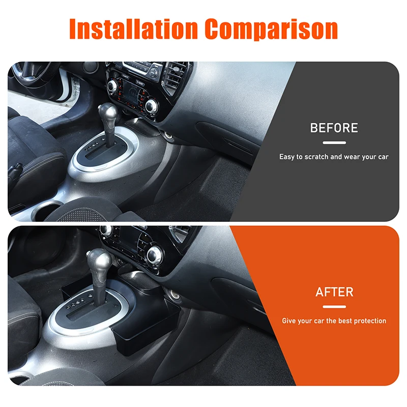 For 2011-2019 Nissan JUKE Infiniti ESQ ABS Car Gear Shift Side Storage Box Tray Holder Side Organizer Tray Interior Accessories image 2