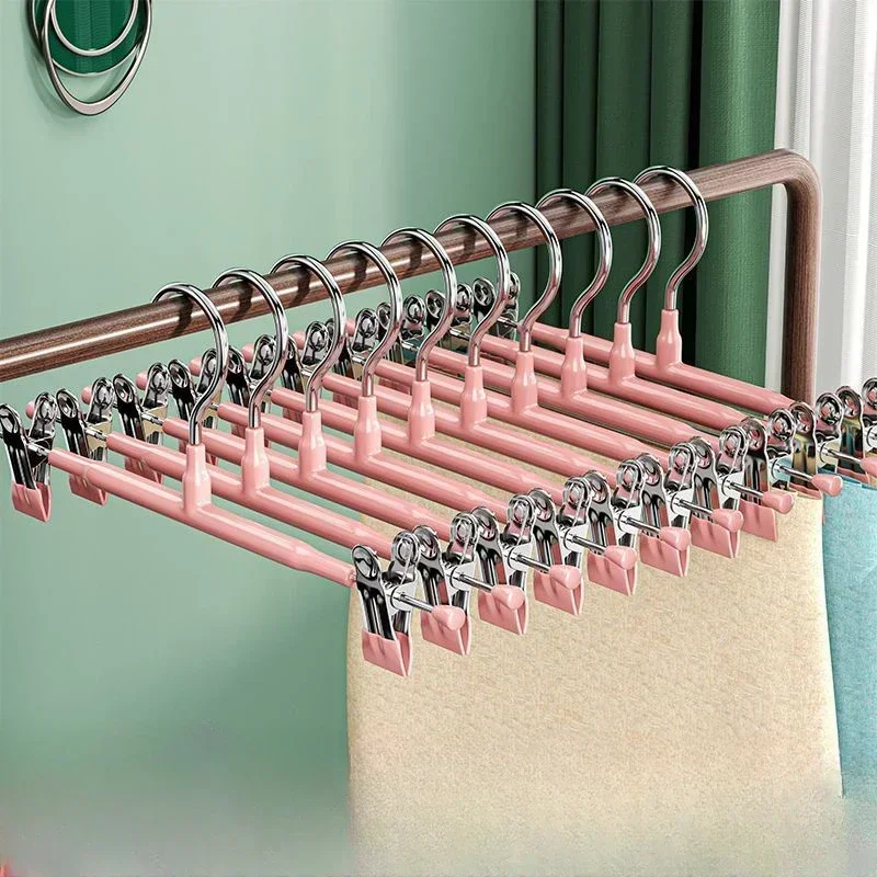 20/10/5PCs Stainless Steel Dress Hanger Non-Slip Pant Clip Clothes Racks Coat Trouser Wardrobe Hanger Long Skirt Hangers Tong