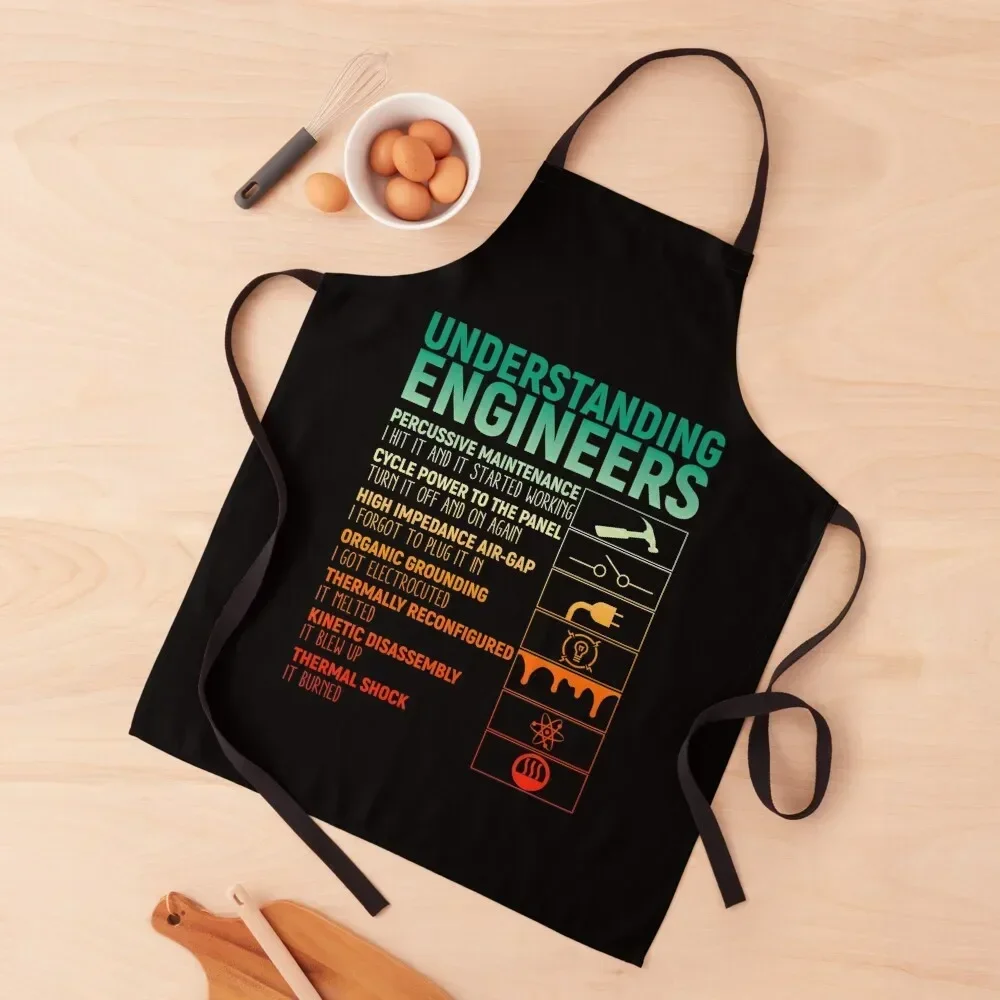 

Vintage Understanding Engineers Apron New year's Waterproof Kitchen For Women Apron