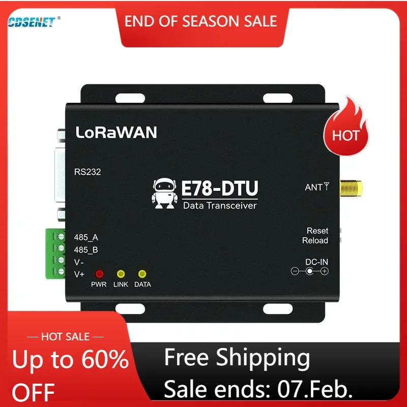 470MHz ASR6601 LoraWan Node RF Modem Gateway Self-organized Network Polling CDSENET E78-DTU(470LN22) RS485 RS232 Long Rang 3KM