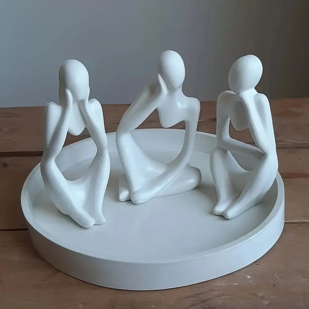 Three-piece resin mold modern minimalist white silicone mold suitable for DIY handmade epoxy resin making