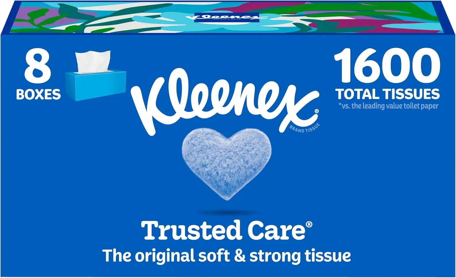 

Kleenex Trusted Care Facial Tissues, 8 Flat Boxes, 200 Tissues per Box, 2-Ply, Packaging May Vary