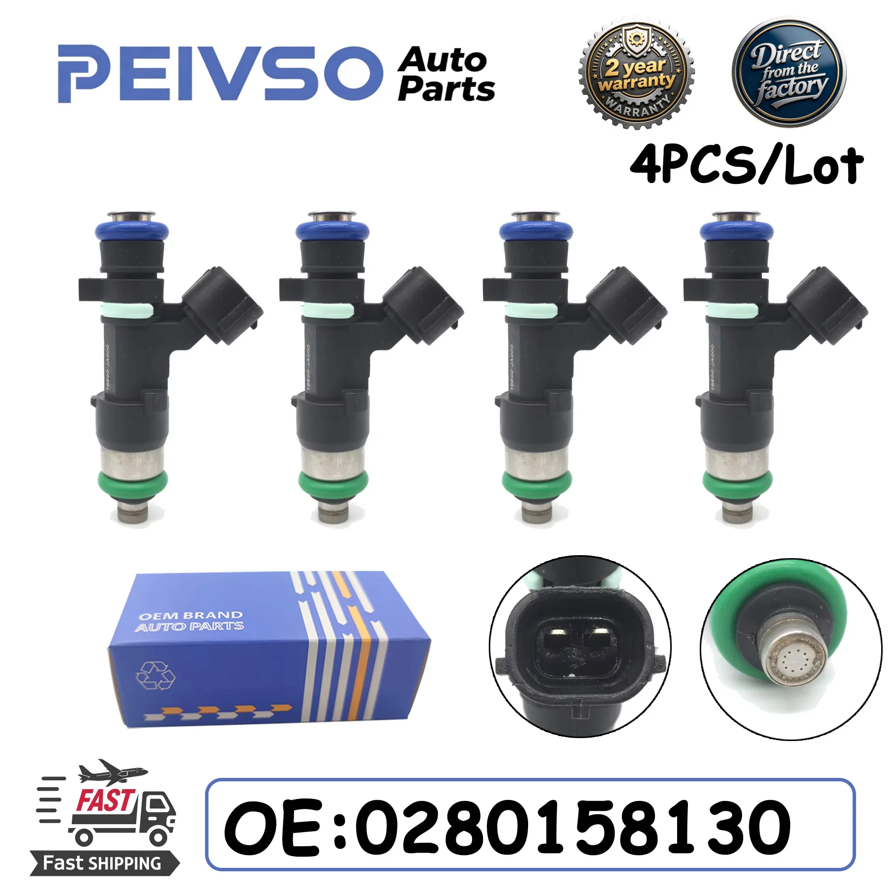 0280158130 16600-JA000 Fuel Injectors for Nissan 07-12 Sentra 07-13 Altima 08-13 Rogue 14-15 Rogue Select 2.5L 4pcs/lot