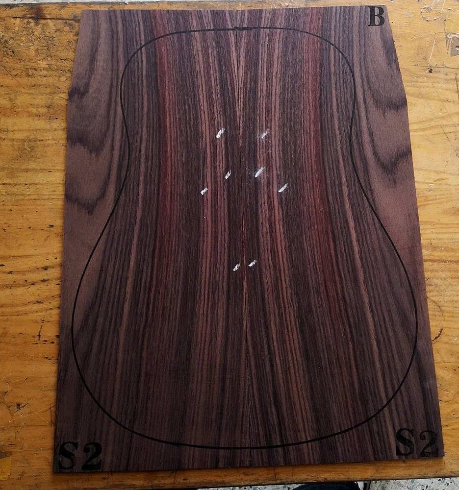 HUATOOL41inch  B-grade wood  back and side panel wool guitar production material accessories 540*220*4mm